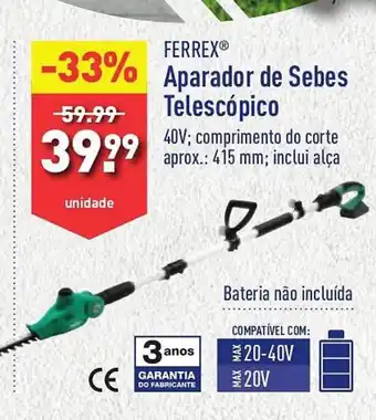 ALDI FERREX Aparador de Sebes Telescópico promoção