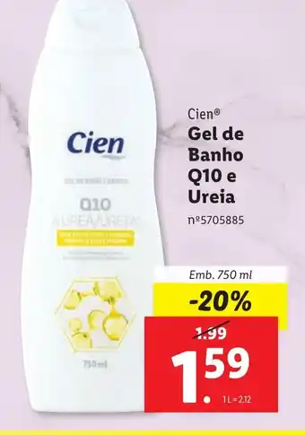 Lidl Cien Gel de Banho Q10 e Ureia promoção