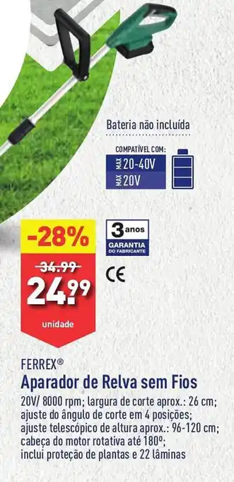 FERREX Aparador de Relva sem Fios