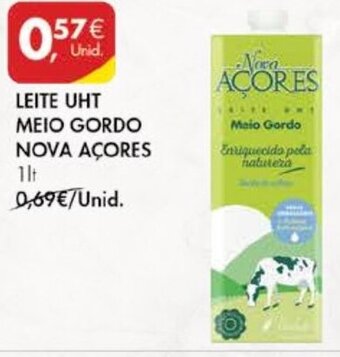 Leite UHT Meio Gordo Nova Açores 1lt