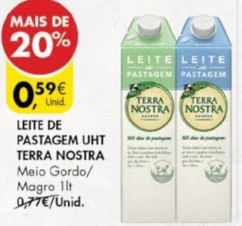 Pingo Doce Leite de Pastagem UHT Terra Nostra 1lt promoção