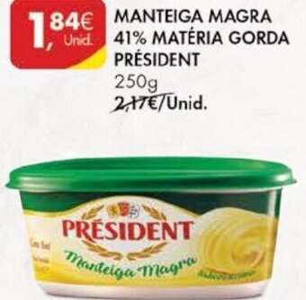 Pingo Doce Manteiga Magra 41% Matéria Gorda Président 250g promoção