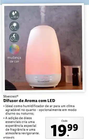 Lidl Silvercrest Difusor de Aroma com LED promoção