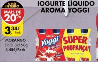 Pingo Doce Iogurte Líquido Aroma Yoggi Morango 8x160g promoção