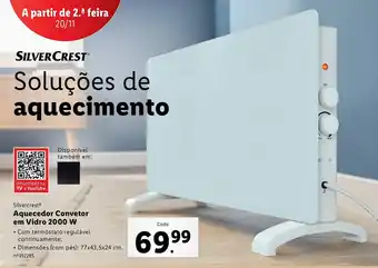 Lidl Silvercrest Aquecedor Convetor em Vidro 2000 W promoção