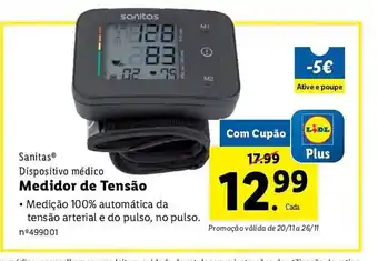 Lidl Sanitas Dispositivo médico Medidor de Tensão promoção