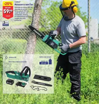 ALDI FERREX Motosserra sem Fios promoção