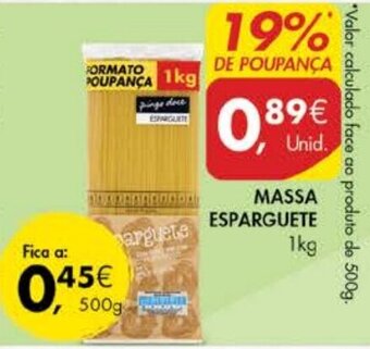 Pingo Doce Massa Esparguete 1kg promoção