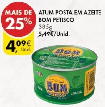 Pingo Doce Atum Posta em Azeite Bom Petisco 385g promoção