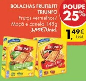 Pingo Doce Bolachas Fruit & Fit Triunfo 148g promoção