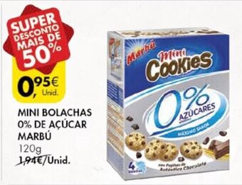 Pingo Doce Mini Bolachas 0% de Açúcar Marbú 120g promoção