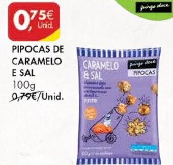 Pingo Doce Pipocas de Caramelo e Sal 100g promoção
