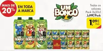 Pingo Doce Um Bongo Todos os Sabores 3x20cl promoção