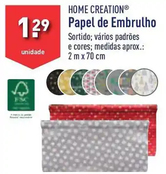 ALDI HOME CREATION Papel de Embrulho promoção