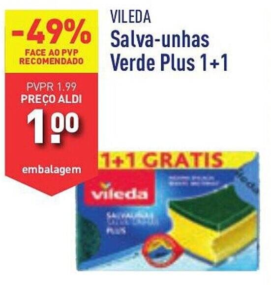 ALDI VILEDA Salva-unhas Verde Plus 1+1 promoção