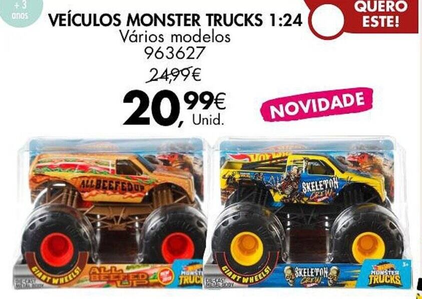 Monster Trucks Arena Smashers Brilha no Escuro