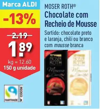 ALDI MOSER ROTH Chocolate com Recheio de Mousse promoção