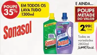 Pingo Doce Lava Tudo Sonasol 2800ml promoção