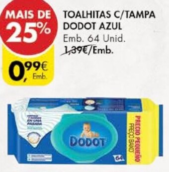 Toalhitas C/ Tampa Dodot Azul 64 Unid