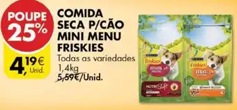 Pingo Doce Comida Seca P/Cão Mini Menu Friskies 1,4kg promoção