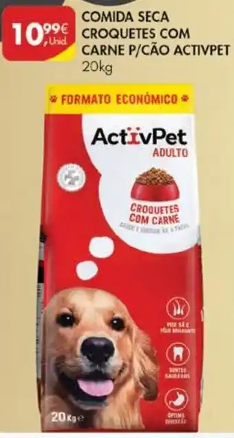 Pingo Doce Comida Seca Croquetes com Carne P/Cão Activpet 20kg promoção