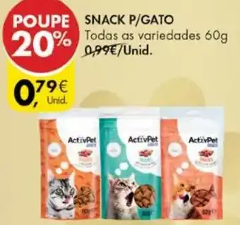 Pingo Doce Snack P/Gato Activpet 60g promoção