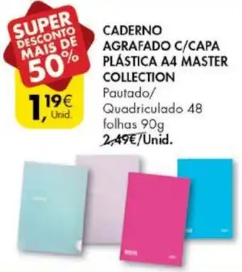 Pingo Doce Caderno Agrafado C/ Capa Plástica A4 Master Collection 90g promoção