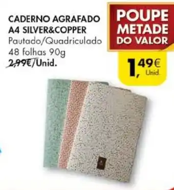 Pingo Doce Caderno Agrafado A4 Silver & Copper 90g promoção