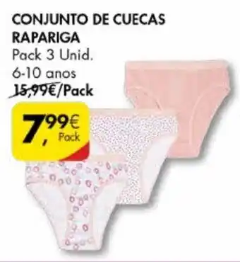Pingo Doce Conjunto de Cuecas Rapariga Pack 3 Unid promoção