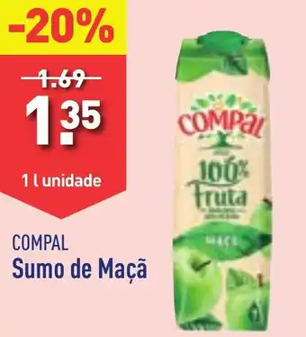 ALDI COMPAL Sumo de Maçã 1 L unidade promoção