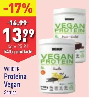 ALDI Weider Proteína Vegan Sortido kg promoção