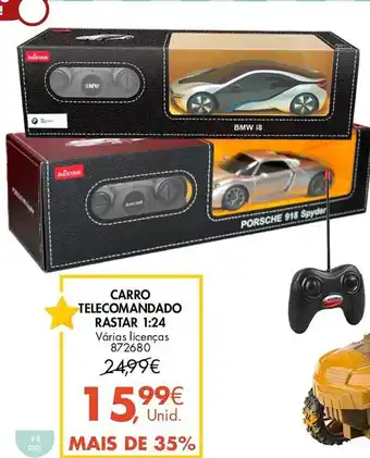 CARRO TELECOMANDADO RASTAR 1:24 Várias licenças 872680