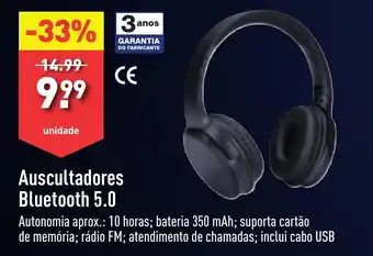 ALDI Auscultadores Bluetooth 5.0 promoção