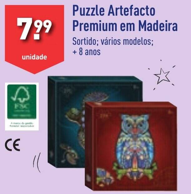Promoção Puzzle Artefacto Premium em Madeira em ALDI