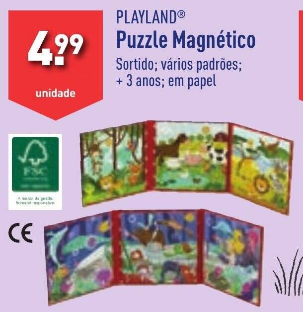 Promoção PLAYLAND Puzzle Magnético Sortido; vários padrões; + 3 anos