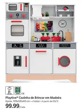 Playtive Cozinha de Brincar em Madeira Aprox. 109x120x40 cm