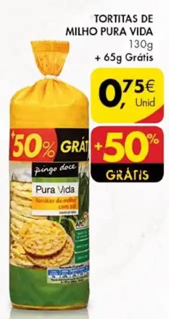 Pingo Doce Tortitas de Milho Vida 130g promoção