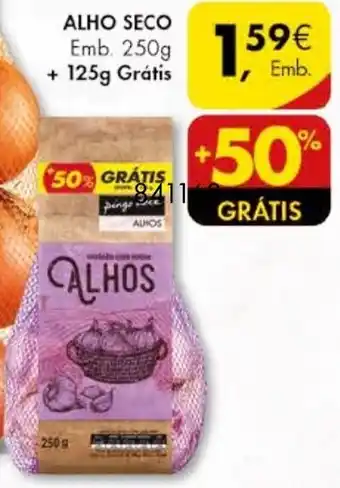 Pingo Doce Alho Seco 250g +125g Grátis promoção