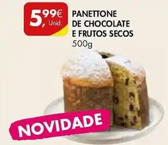 Pingo Doce PANETTONE DE CHOCOLATE E FRUTOS SECOS 500g promoção