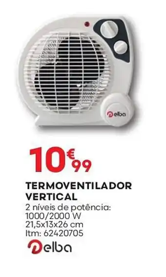 Bricomarché TERMOVENTILADOR VERTICAL promoção