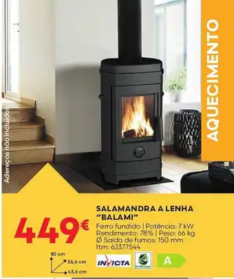 Bricomarché SALAMANDRA A LENHA "BALAMI" promoção