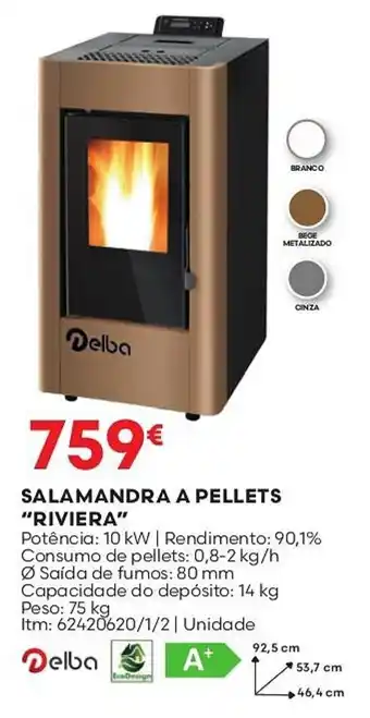 Bricomarché SALAMANDRA A PELLETS "RIVIERA" promoção