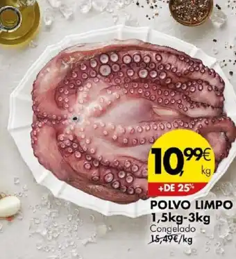 Pingo Doce POLVO LIMPO 1,5kg-3kg Congelado promoção