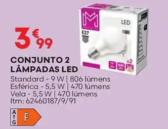 Bricomarché CONJUNTO 2 LÂMPADAS LED promoção