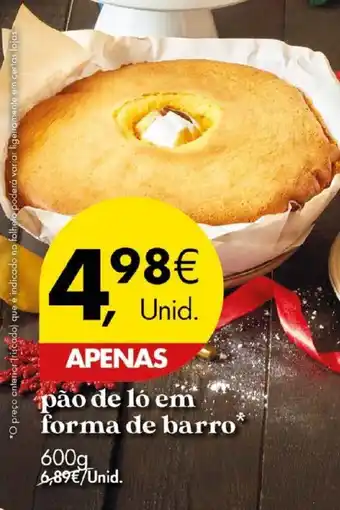 Pingo Doce Pão de lo em forma de barro 600g promoção