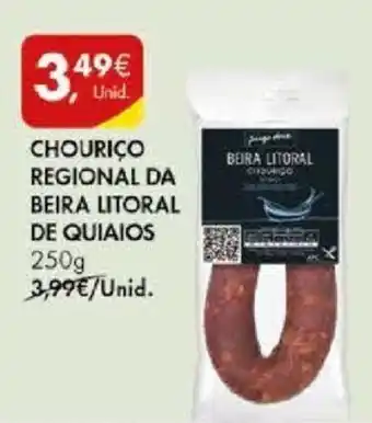 Pingo Doce CHOURIÇO REGIONAL DA BEIRA LITORAL DE QUIAIOS 250g promoção