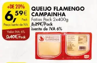 QUEIJO FLAMENGO CAMPAINHA Fatias Pack 2x400g