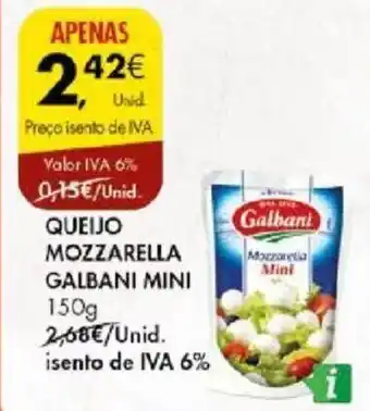 Pingo Doce QUEIJO MOZZARELLA GALBANI MINI 150g promoção