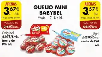 Pingo Doce QUEIJO MINI BABYBEL Emb. 12 Unid. promoção