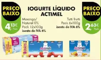 Pingo Doce IOGURTE LÍQUIDO ACTIMEL Pack 6x100g promoção